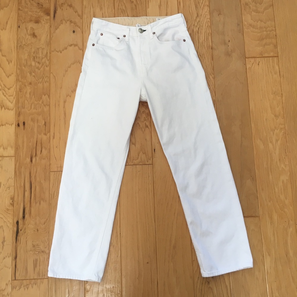 Rag & Bone Maya High Rise Ankle Straight Denim Jean Pant size 26 White Cotton